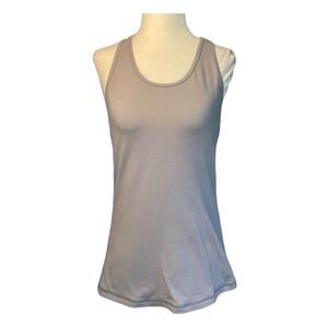 Lucy‎ Activewear Tank Top Gray White Mesh Back Panel Sleeveless Pull-Over M